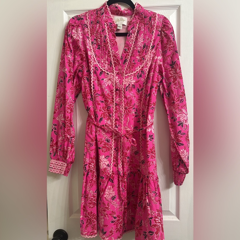 Lilly Pulitzer Arletta Passion Fruit Pink Giraffic Park size 12 NWOT - Picture 2 of 2